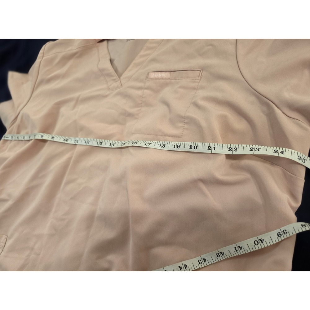 Jaanuu V-Neck Scrub Top Blush Pink 3-Pocket Medical Uniform J96172C Womens 2XL - Picture 3 of 7